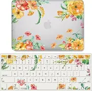 IVY for MacBook Air 13 with M1 (2020, Models: A2337 / A2179) Flower Garland Clear Case with Keyboard Cover - J