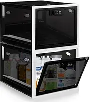 Medicine Lock Box for Safe Medication, Premium Material Lockable Storage Box Locking Organizer Bin with Combination Code for Fridge Food/Snacks/Phone/Tablet Jail/Home/Office Storage Lockers 2 Pack