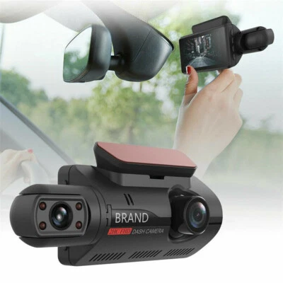 Dual Lens Front Inside Camera Car DVR Dash Cam Night Vision Parking Monitoring