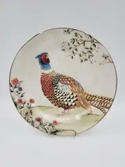 1 Pottery Barn Botanical Harvest Pheasant Bird Dinner Plate 10.75" NEW