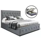 Bed Frame Double Size Gas Lift Grey TIYO Artiss