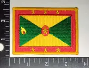 GRENADA Flag Patch Gold Boarder High Quality FLAG sew or Iron On Patch