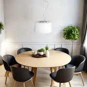 Drum Glass Pendant Light E27 in White Superlux Lighting - QH2198-WH