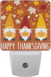 Plug in Night Light Lamp, Autumn Gnomes Thanksgiving Fall Dusk to Dawn Sensor LE