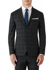[Gibson] Slim Stretch Fit Accelerator Check Performance Jacket Black