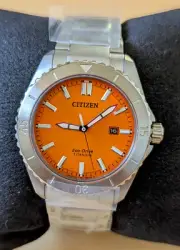 Citizen Brycen Super Titanium Sapphire Orange Dial Men's Watch AW1840-50X