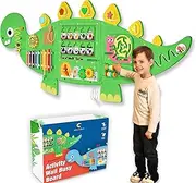 Dinosaur Wall Busy Board - Sensory Wall Panel - Activity Wall Panel for Kids - Sensory Wall Toys - Toddler Wall Activity - Busy Board Wall Mounted - Wall Sensory Board - AthomBear
