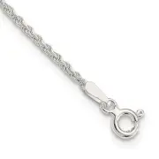 Sterling Silver 1.5mm Solid Rope Chain Anklet 10 inches