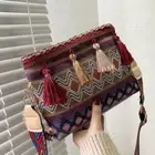 Tassel Ethnic Style Crossbody Bags Large Capacity Bohemian Phone Bag Travel