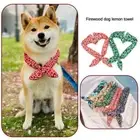 Tang Grass Pattern Scarf Pet Grooming Lemon Towel Shiba Inu Japanese-style Bow T