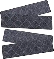 4 Pack Stair Treads Mats Non-Skid Reusable Polyester for Wooden Steps Stairs Floors