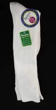 Jefferies Socks Boy's Bamboo Knee-High Socks 2 Pack HT3 White Size: XL NWT