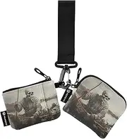 [XYMZR] Mini Zip Around Wristlet keychain Wallet Skeleton Trout Fishing for Women Personalized Pattern Detachable Dual Pouch Wristlet Portable Wallet Phone Coin Purse, Multi-colored, One Size