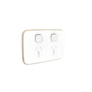 Clipsal Iconic Essence Cover Frame 2 Switches & 2 Sockets 10 A HoriArctic White - E3025C-AW