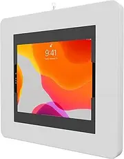 Locking iPad Wall Mount - CTA Anti-Theft Large Locking Tablet Enclosure w/Key Lock and Interior Cable Routing for iPad Pro 12.9", Surface Pro 3, 4, 5, 6, 7, 8, X - White - (PAD-PLWW)