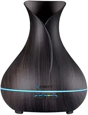 Devanti Aroma Diffuser, 400ml Air Humidifier Purifier Essential Oils Car Freshener Vaporizer Aromatherapy Diffusers Scent Booster Home Office Bedroom Humidifiers Steam, 7 Led Light Dark Wood