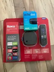 Both New Units!! amazon echo dot (2nd gen) and Roku 3 new sealed