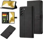YocoverTech Case for Samsung S23 Plus 5G Wallet Case,for Galaxy S23 Plus 5G Case[6.6"] Retro Matte PU Leather Wallet Flip Cover with RFID Blocking Card Slots Magnetic Closure Kickstand Cover-Black