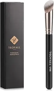 [TEOYALL] Under Eye Concealer Brush, Angled Contour Brush Synthetic Kabuki Brush for Concealing Blending Setting Buffing with Liquid, Cream and Powder Cosmetic (270S)