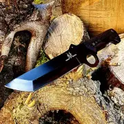 HUNTING/CAMPING/TANTO HANDMADE BY FORGED HUNTER WITH LEATHER SHEATH