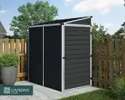 Palram - Canopia | Pent 4 x 6 Lean-To Storage and Bike Shed Dark Grey