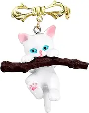[MOBUTOFU] Elegant Cat Brooch 3d Resin Alloy Cat Badge for Clothing Decorative Pin