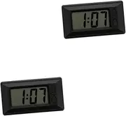 Gatuida 2pcs Car Electronic Clock Mini Electronic Clock Tiny Clock Micro Led Digital Clock Small Digital Watch Clock Projector Timer Digital Calendar Tiny Electronic Clock Plastic