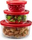 Pyrex Simply Store 6-PC Large Glass Food Storage Containers Set, Snug Fit Non