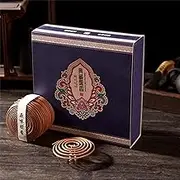 Gandhanra Handmade Natural Incense Coils Variety Pack,Assorted 4 Scents of 160 Coils,Long Lasting 3.5Hr,Include a Holder.Sandalwood,Agarwood,Wormwood,Lemon,Lavender,Jasmine,Osmanthus
