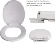 White Round Toilet Slow Closed Seat Lift Off Front Standard Easy Cleaning Hinge