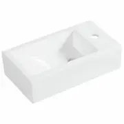 Mondella Rococo Square Flair Wall Hung 1TH Basin LH Bowl