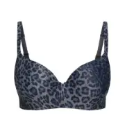 CITY CHIC 16DD / 38DD Bodycon T-Shirt Bra Plus Size Animal Print Leopard Silver