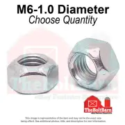 M6-1.0 Class 10 Hex Top Lock Nuts Zinc Clear Coarse Thread (Pick Quantity)