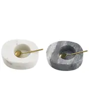 Godinger Marble Salt & Pepper Cellar with Spoons