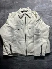 H2 By Heron Preston Leather Jacket In White - Size L - NEW!