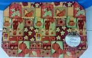 SET OF 2 SAME FABRIC PLACEMATS 12" x 18", FALL PATCHWORK, SCARECROW by BH