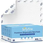 SOFYFINE Tear Resistant Bed Pads 36"x36" Disposable Extra Large 135 Gram Heavy Duty Absorbency Adults Incontinence Chucks, XXL Thicken Puppy Pee Pads,10X Absorbency 360 Lb Transfer[30 Pads]