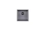 AGUZZO Stainless Steel Kitchen and Laundry Sink - 440mm Single Bowl - Gunmetal Grey - Top/Under Mount