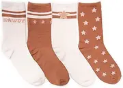 MUK LUKS Women's 4-Pack Poly Howdy Crew Socks