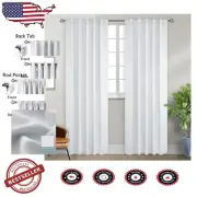 Elegant Room Darkening Curtains - 84” Length, Thermal Insulated Greyish White