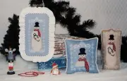 Cross Stitch Christmas Winter Snowman Collection Annalee Needlework OOP