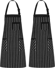 2 Pack Cooking Aprons for Women with Pockets Adjustable Kitchen Bib Aprons for W
