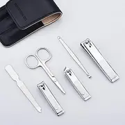 Steel Nail Clipper Set Portable Purse Gift Nail Clippers Manicure Pedicure Kit (Black)