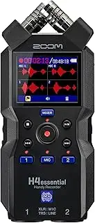 Zoom H4essential 4-Track Handy Recorder with 32-Bit Float, Accessibility, Stereo Microphones, 2 XLR/TRS Combo Inputs, Record to SD Card, USB Interface, for Musicians, Podcasters, Filmmakers