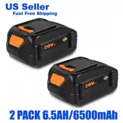 Lizone 2 PC High 6.5Ah for WORX WA3520 20V PowerShare 2.0 Ah Replacement Battery
