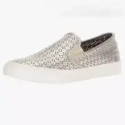 NWT SPERRY TOP SIDER WOMENS SEASIDE PERFORATED EMBOSS LEATHER SHOES PLATINUM 5.5