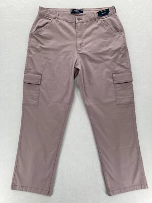 Hollister Dad Pant Women's 17/16 Pink Stretch Fabric Ultra High Rise Cargo Pants