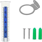 Rain Gauge Outdoor, 8" Accurate Rain Gauges Outdoors Best Rated, Freeze Proof Rain Measure Gauge for Yard Fence, Large Capacity Rain Gauge,Adjustable Height,Easy to Read