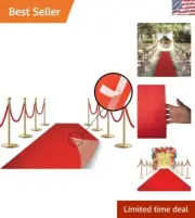 Glam Red Carpet Aisle Runner 3x50ft - Perfect for Weddings and Graduations
