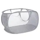 Durable Collapsible Laundry Baskets, Mesh Pop Up Laundry Hamper with Side Poc...